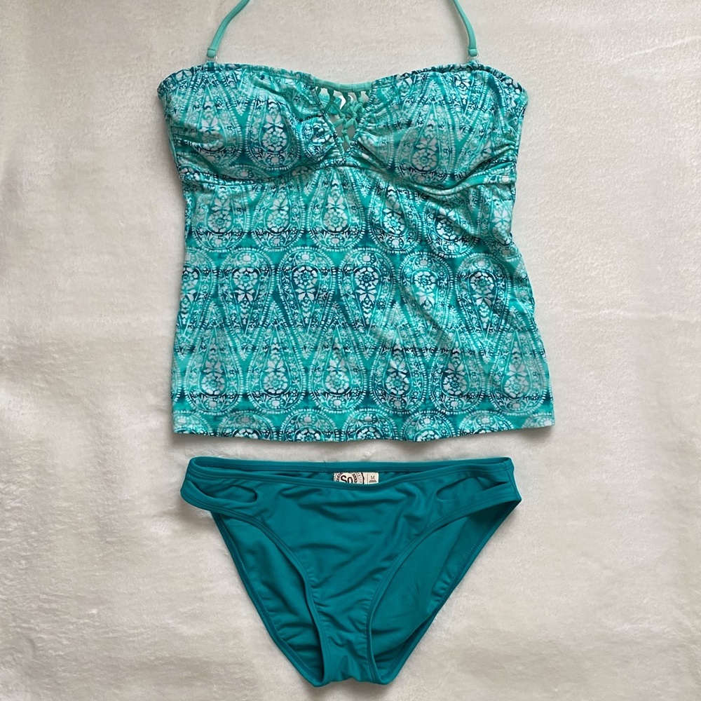 ✨ SO Teal and mint green tankini